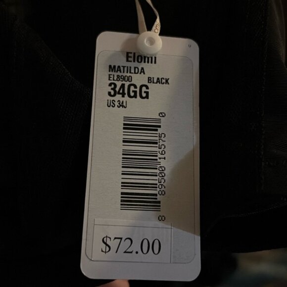 NWT Elomi Matilda Plunge Underwire Lace Bra With J-Hook Black Size 34J - Picture 5 of 6